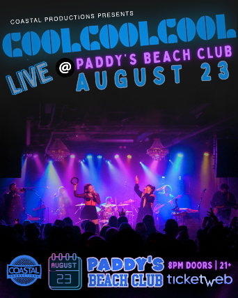 An evening with COOL COOL COOL: Live on the Beach - Westerly, RI — produced by Coastal Productions at Paddy's Beach Club, Westerly, RI