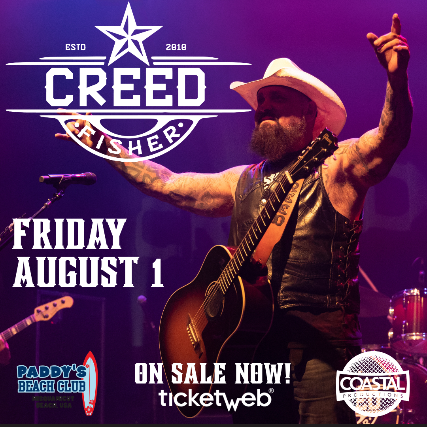 CREED FISHER Live at the Beach w/ Mickey Lamantia — produced by Coastal Productions at Paddy's Beach Club, Westerly, RI